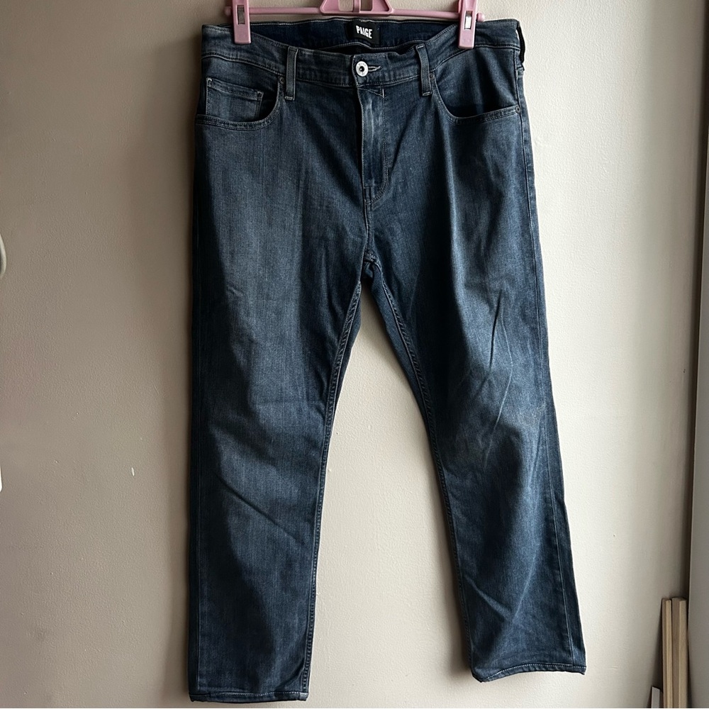 PAIGE Deep Indigo Straight Jeans